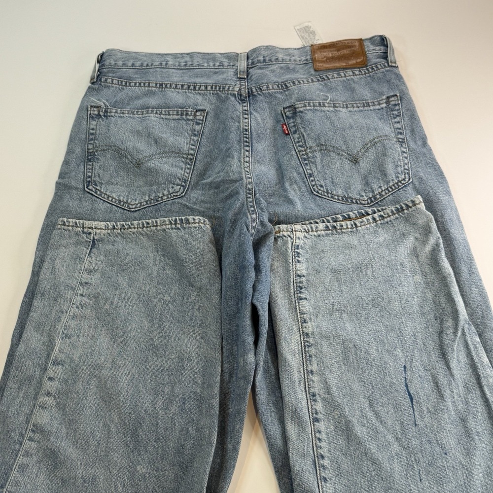 Levis 568 Premium Jeans Mens 34x32 (Fits 34x31 Blue Denim Loose Straight Stained